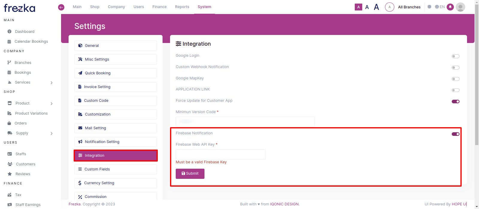 Server Key Configuration