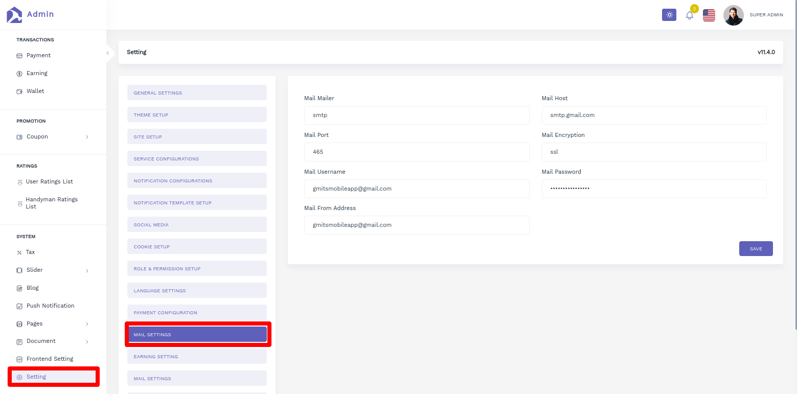 Mail Configurations