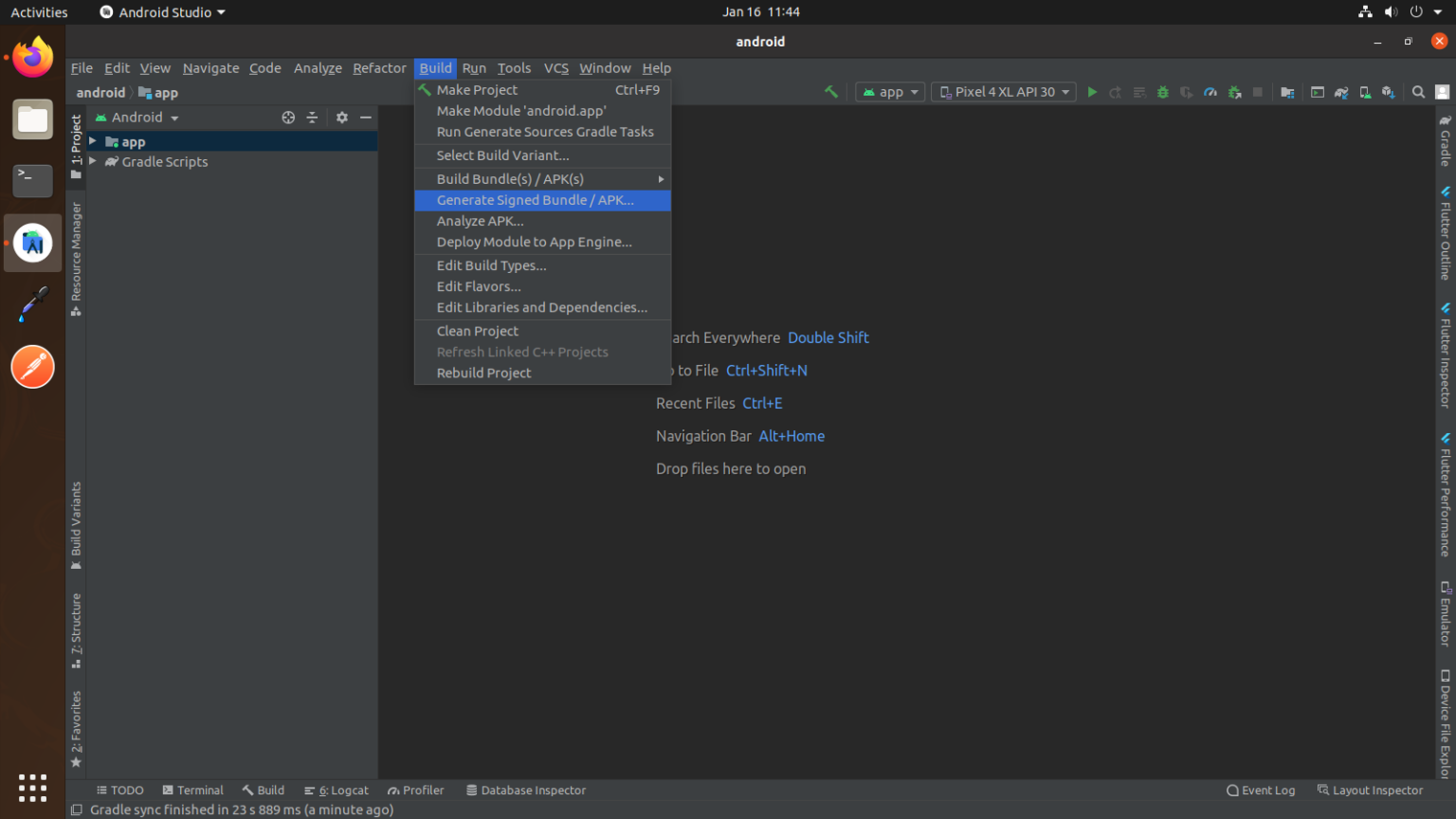 Android Studio - Generate Signed Bundle